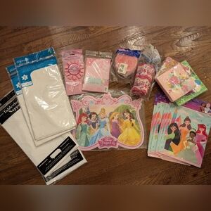 Princess Birthday decorations loot bags, streamers, table clothes, & more